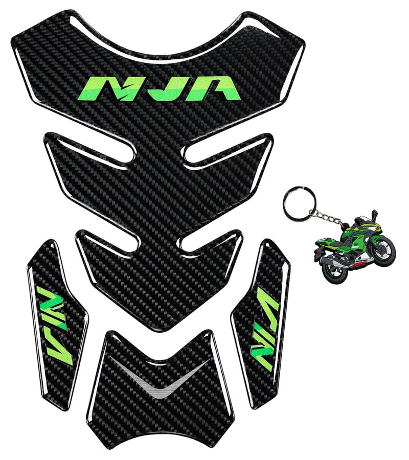 REVSOSTAR 5D Real Carbon Fiber, Motorcycle Decal Vinyl Tank Protector, Tank Pad For NJ 650 ZX636 ZX600 ZX-10R ZX14 ZX1400 ZX14R ABS 1000 ZX100(Red) - Image 1